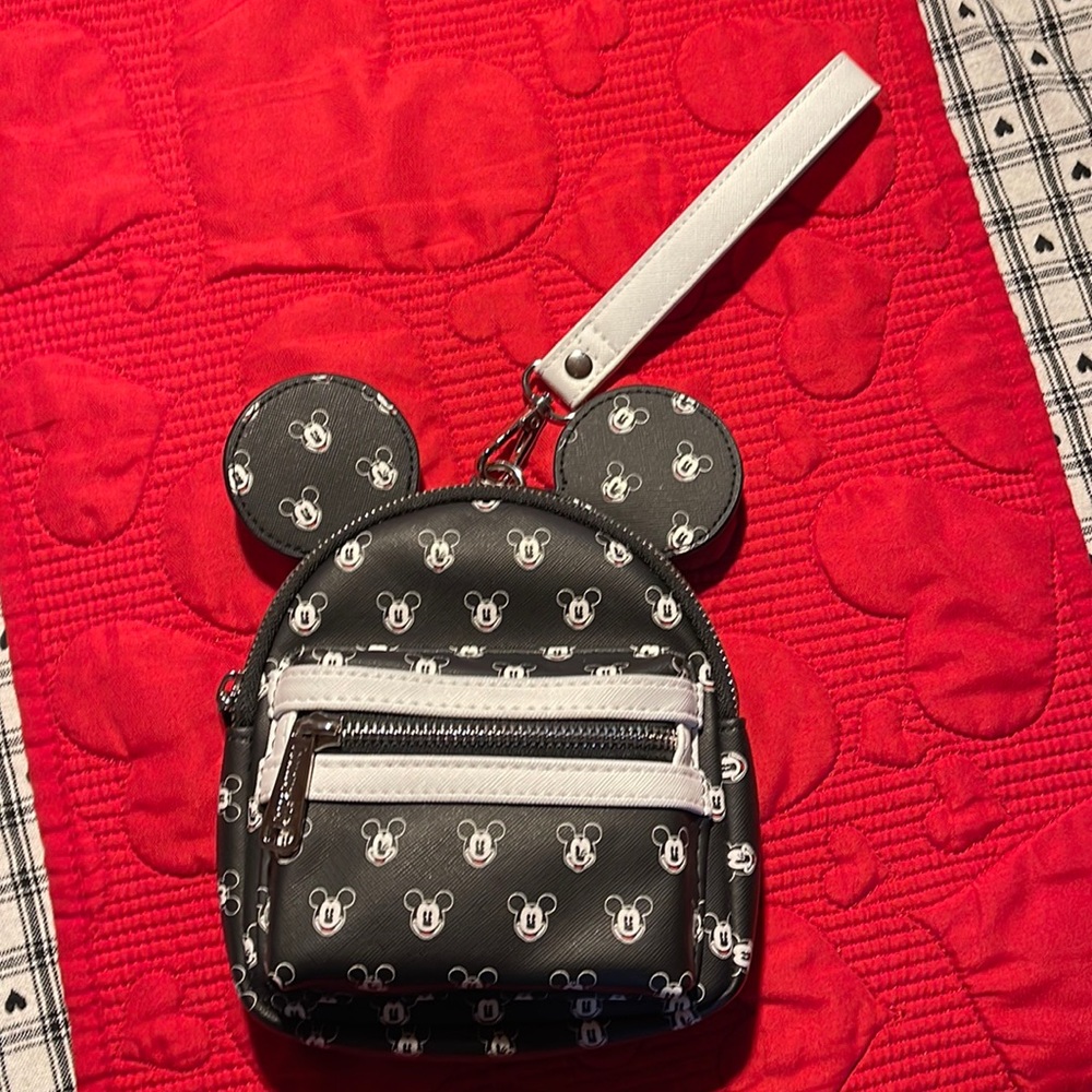 Loungefly Disney Park wristlet Mickey Mouse print